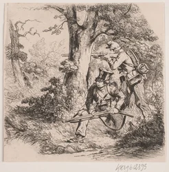 Soldater i en skog. Utpoststängsel vid Vejle
