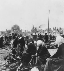 Marknadskvinnor, Arras, Frankrike, första världskriget, c1914-c1918