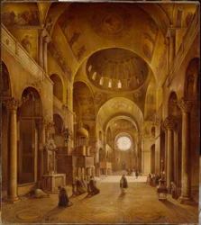 Interiörvy av Markuskyrkan i Venedig