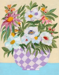 En glad blomsterbukett