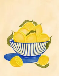 Skål med färsk citron