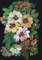En färgsprakande blomsterbukett