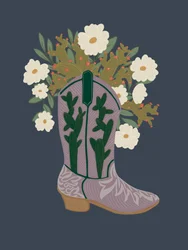 Stövlar med blommönster i västerländsk stil