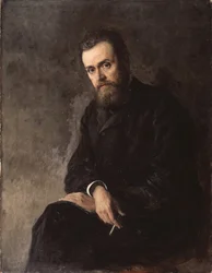Porträtt av författaren Gleb Uspensky 1843-1902, 1884
