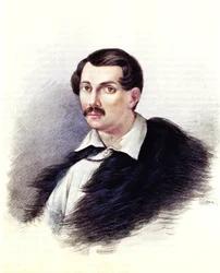Porträtt av Decembrist Alexander Alexandrovich Bestuzhev 1797-1837, 1839