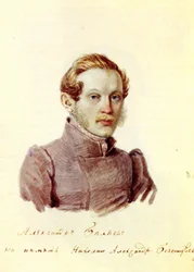 Porträtt av Decembrist Alexander Belyaev 1803-1887, 1832-1833