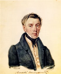 Porträtt av Decembrist Alexander Yushnevsky 1786-1844, 1839