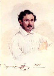 Porträtt av Decembrist hertig Dmitry Shchepin-Rostovsky 1798-1858, 1839