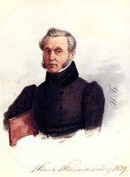 Porträtt av Decembrist Ivan Povalo-Shveikovsky 1787-1845, 1839