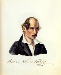 Porträtt av Decembrist Mikhail Kuechelbecker 1798-1859, 1831