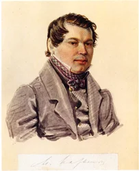 Porträtt av Decembrist Mikhail Naryshkin 1798-1863, 1832-1833