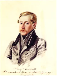 Porträtt av Decembrist Pyotr Belyaev 1804-1864, 1832-1833