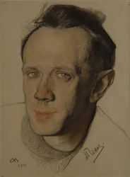 Porträtt av Mikhail Alexandrovich Tjechov 1891-1955, 1921