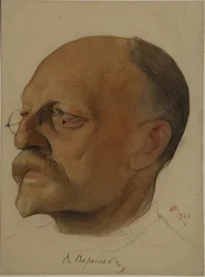 Porträtt av Vikenty Vikentyevich Veresaev 1867-1945, 1923