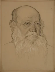 Porträtt av revolutionsgreven Pyotr A. Kropotkin 1842-1921, 1920-1921