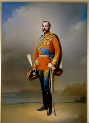 Porträtt av kejsar Alexander II av Ryssland (1818-1881) (känd som Le Liberator). Målning av Nikolai Andreevich Lavrov (1820-1875), olja på duk