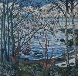 Fågel på sten (målning)