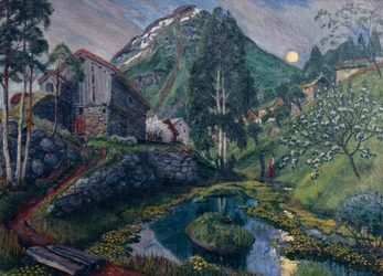 Moonlight In Dvergs Valley, ca 1915 (målning)
