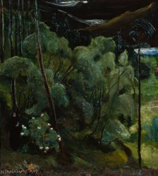 Kvinna i skogen