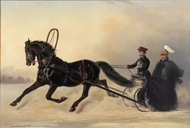 Kejsar Nicholas I på en vinterutflykt, 1853
