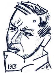 Porträtt av konstnären och författaren David Burliuk 1882-1967, 1913