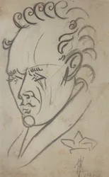 Porträtt av poeten Vasili Kamensky 1884-1961, 1913.