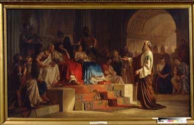 Aposteln Paulus rättegång. Målning av Nikolai Kornilovich Bodarevsky (1850-1921). Olja på duk
