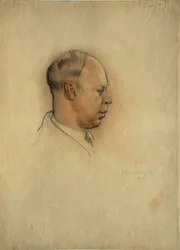 Porträtt av tonsättaren Sergej Prokofjev (1891-1953)