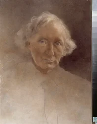 Porträtt av poeten Vyacheslav (Viatcheslav) Ivanov (1866-1949), 1900-tal (pastell, kol, rödkrita på tavla)