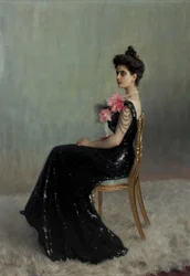 Porträtt av grevinnan Maria Pavlovna Abamelik-Lazareva 1876-1955, född Demidova, 1900-1901.