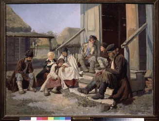 Ett regionsjukhus. Målning av Nikolai Petrovich Zagorsky (1849-1893), olja på duk