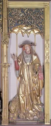 Isenheims altartavla, Sankt Jerome, ca 1490 (guldfärg på trä)