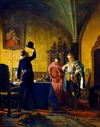 Falske Dmitry avlägger en ed om trohet till kung Sigismund III Vasa, 1874.