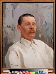 Porträtt av författaren Maxime Gorki (Gorky) (1868-1939)