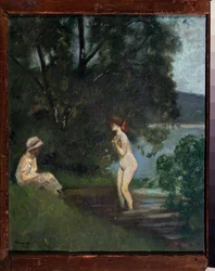 A Bather (A Bather) - Målning av Nikolai Vladimirovich Sinezubov (Nicolas Sinezuboff) (1891-1956), olja på duk
