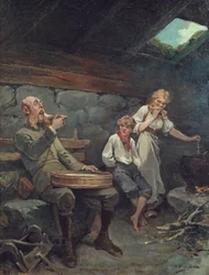 Herren och gröten gjord med gräddfil