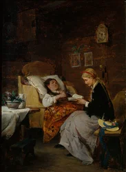 Besök hos en patient (olja på duk)
