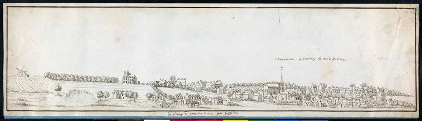 Charonne, ca 1677 (penna och bläck med tvätt på papper)