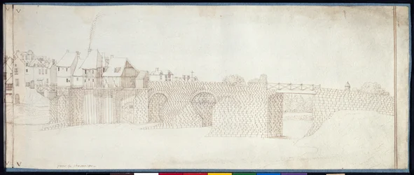 Panorama of Charenton (penna och bläck på papper)