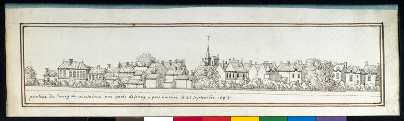 En del av kommunen Vincennes (penna och bläck på papper)