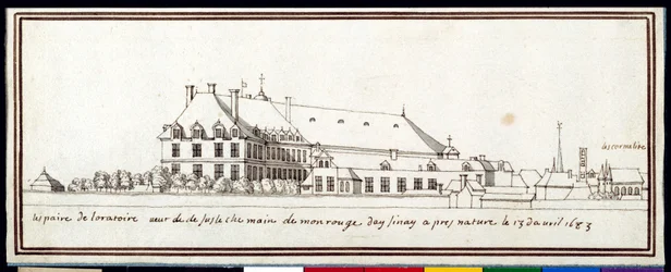 Oratorierna och Karmelitkyrkan (penna och bläck med tvätt på papper)