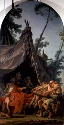 Kungen av Scythia på sin dödsbädd ber sina söner att försonas, ca 1767 (olja på duk)