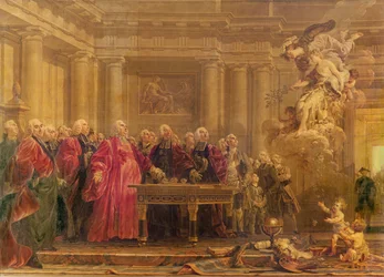 Magistraten i Paris tar emot nyheter om freden, 21 juni 1763