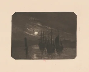 En månbelyst hamn