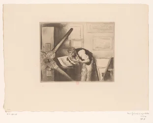 Porträtt av Henri Charles Guérard i hans ateljé