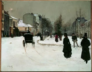 Boulevard de Clichy under snö (målning på duk)