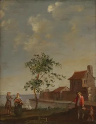 Landskap med figurativ staffage
