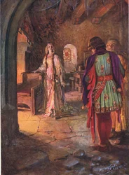Geraint hade aldrig sett en så vacker och söt dam, illustration från "The Children