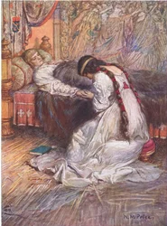 Han kände hennes tårar på sin hand, illustration från 