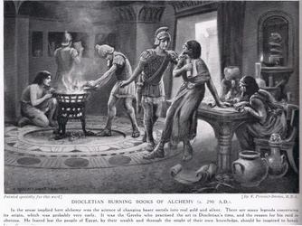 Diocletianus brinnande böcker om alkemi 290AD